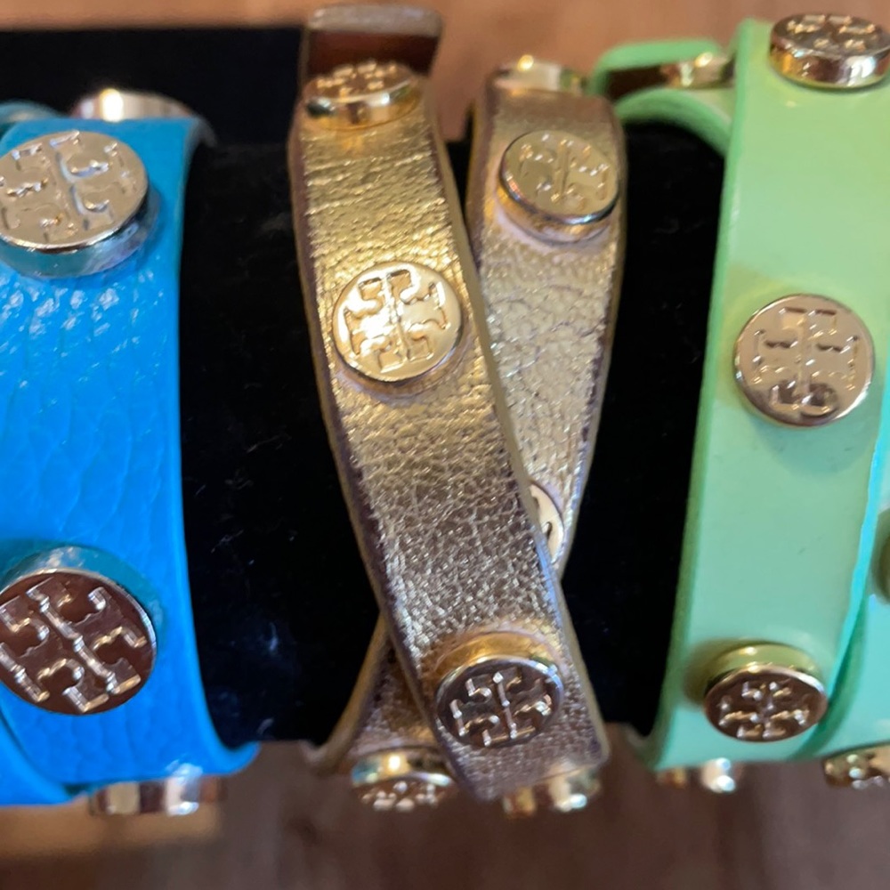 Tory Burch wrap bracelet gold leather